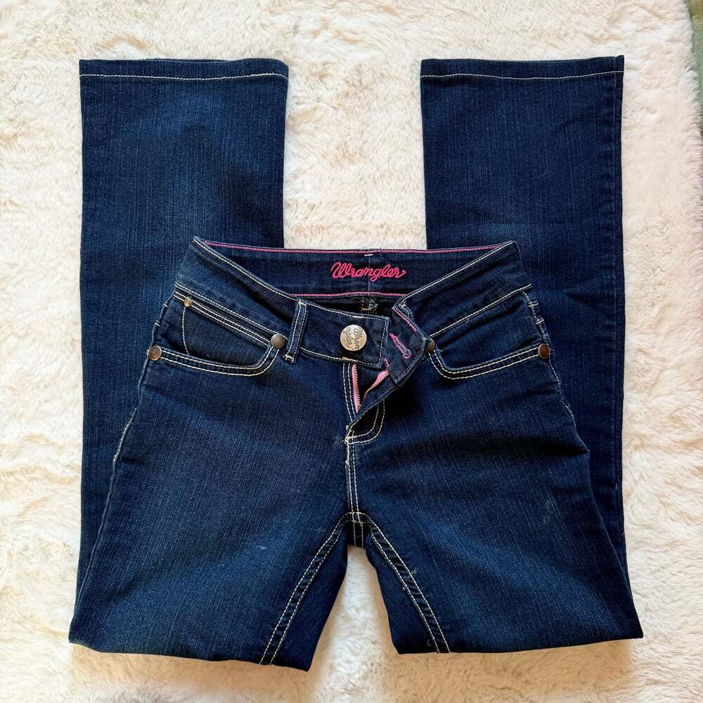Wrangler Booty Up Dark Wash Low Rise Bootcut Jeans